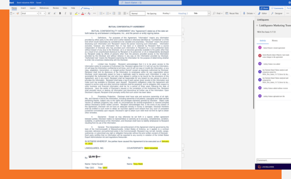 Draft and Review Agreements in Microsoft Word